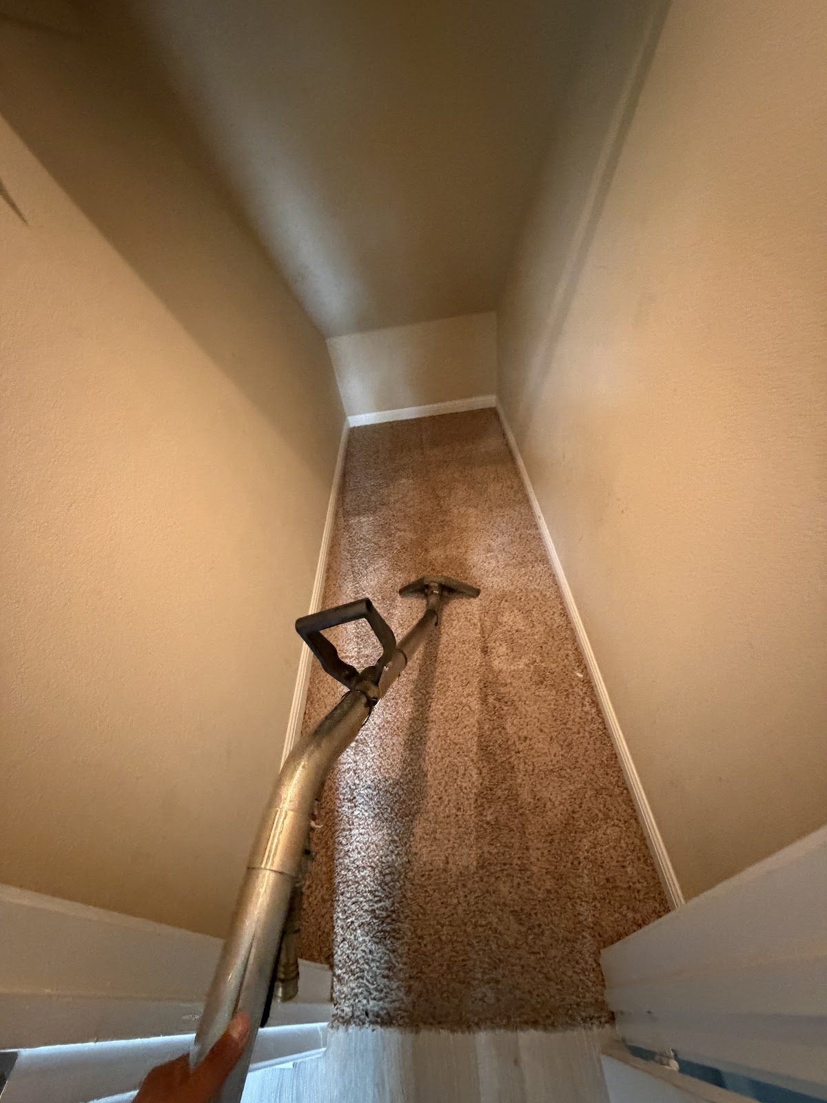 Water extraction work near a staircase